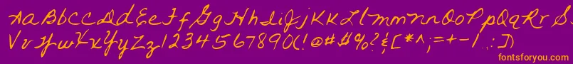 フォントLehn093 – 紫色の背景にオレンジのフォント