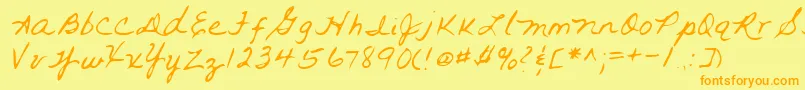 Lehn093-fontti – oranssit fontit keltaisella taustalla