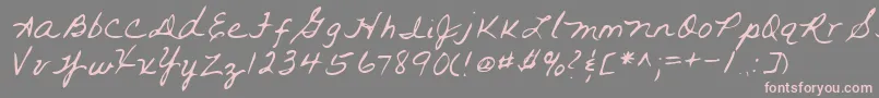 フォントLehn093 – 灰色の背景にピンクのフォント