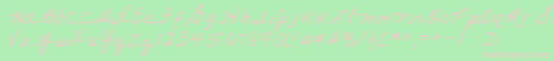 Lehn093-Schriftart – Rosa Schriften auf grünem Hintergrund