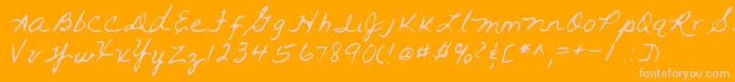 Lehn093 Font – Pink Fonts on Orange Background