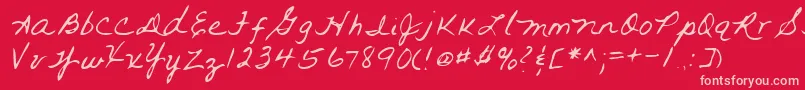 Lehn093-fontti – vaaleanpunaiset fontit punaisella taustalla