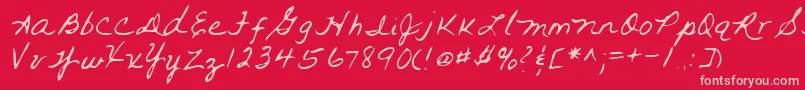 Lehn093 Font – Pink Fonts on Red Background