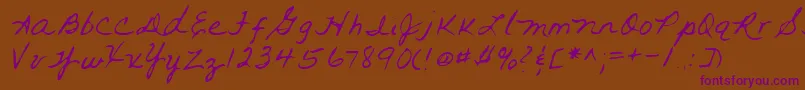 Lehn093-fontti – violetit fontit ruskealla taustalla