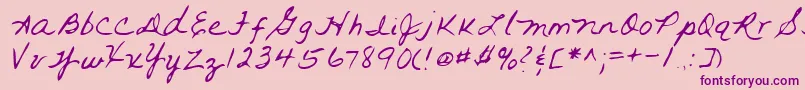 Lehn093 Font – Purple Fonts on Pink Background