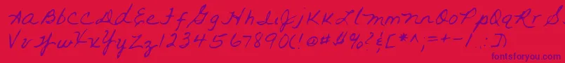 Шрифт Lehn093 – фиолетовые шрифты на красном фоне