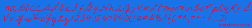 Lehn093 Font – Red Fonts on Blue Background
