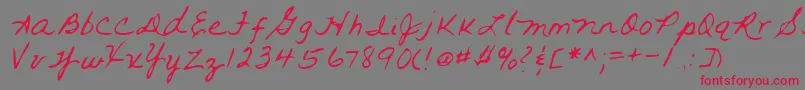 フォントLehn093 – 赤い文字の灰色の背景