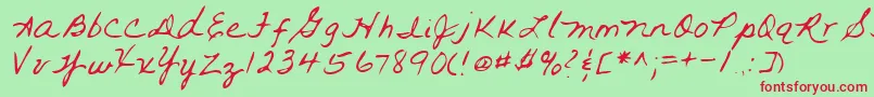 Lehn093-Schriftart – Rote Schriften auf grünem Hintergrund