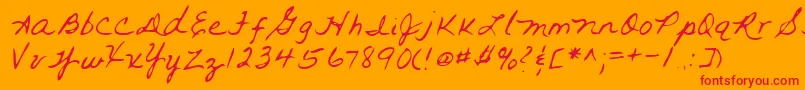 Lehn093-fontti – punaiset fontit oranssilla taustalla