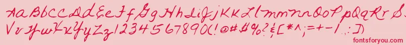 フォントLehn093 – ピンクの背景に赤い文字