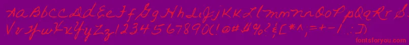 Lehn093-Schriftart – Rote Schriften auf violettem Hintergrund