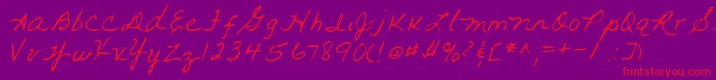 Lehn093 Font – Red Fonts on Purple Background