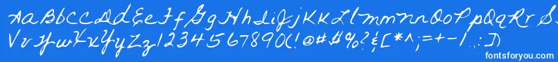 Lehn093 Font – White Fonts on Blue Background