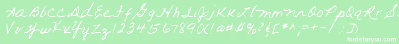 Czcionka Lehn093 – białe czcionki na zielonym tle