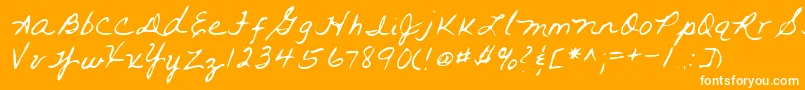 Czcionka Lehn093 – białe czcionki na pomarańczowym tle