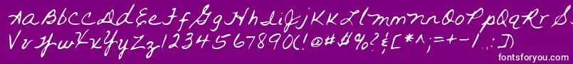 Lehn093-fontti – valkoiset fontit violetilla taustalla