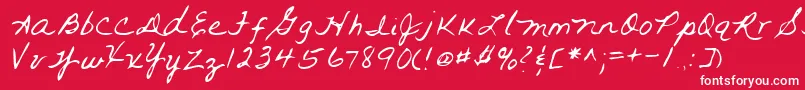 Lehn093 Font – White Fonts on Red Background