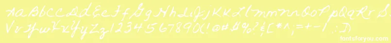 Lehn093-fontti – valkoiset fontit keltaisella taustalla