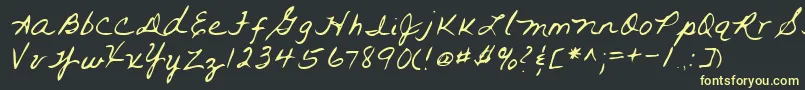 Lehn093-Schriftart – Gelbe Schriften auf schwarzem Hintergrund