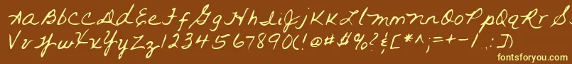 Шрифт Lehn093 – жёлтые шрифты на коричневом фоне