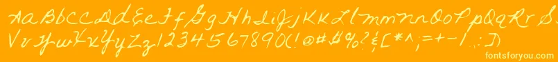 Lehn093 Font – Yellow Fonts on Orange Background