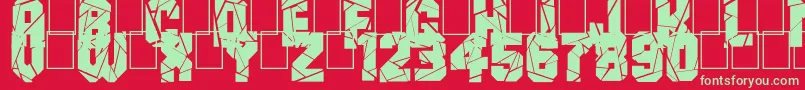 BreakItDown Font – Green Fonts on Red Background