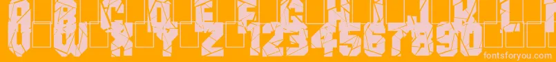 BreakItDown-Schriftart – Rosa Schriften auf orangefarbenem Hintergrund