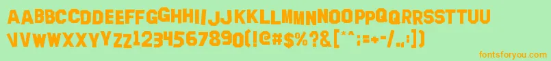 HollywoodCapital Font – Orange Fonts on Green Background