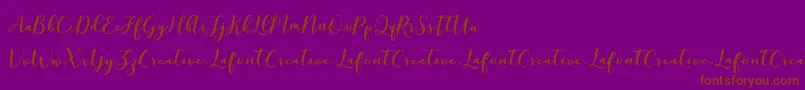 MottonaDemo-Schriftart – Braune Schriften auf violettem Hintergrund