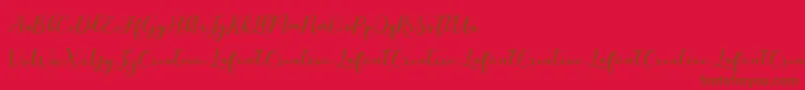 MottonaDemo-Schriftart – Braune Schriften auf rotem Hintergrund