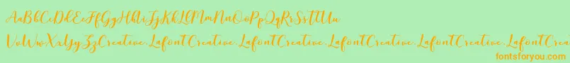 MottonaDemo Font – Orange Fonts on Green Background