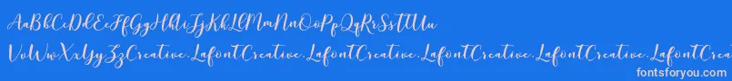 MottonaDemo Font – Pink Fonts on Blue Background