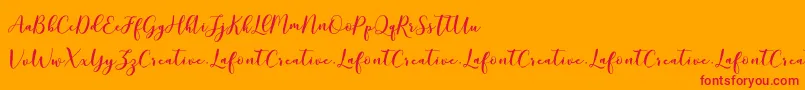 MottonaDemo-fontti – punaiset fontit oranssilla taustalla