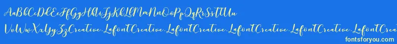 MottonaDemo Font – Yellow Fonts on Blue Background