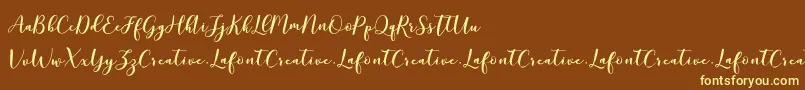 MottonaDemo Font – Yellow Fonts on Brown Background