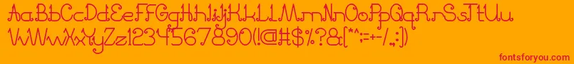 PrettyClever-Schriftart – Rote Schriften auf orangefarbenem Hintergrund