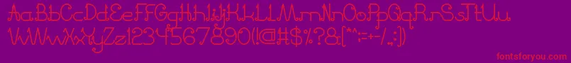 PrettyClever-Schriftart – Rote Schriften auf violettem Hintergrund