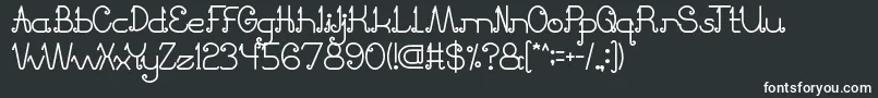 PrettyClever-fontti – valkoiset fontit mustalla taustalla