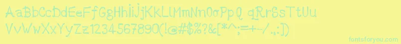 Czcionka DccMarkerLatinoByDccanim – zielone czcionki na żółtym tle