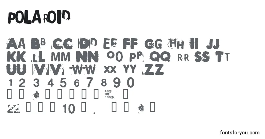 Fuente Polaroid - alfabeto, números, caracteres especiales