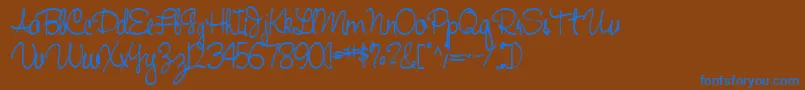 fuente Handwriting53Bold – Fuentes Azules Sobre Fondo Marrón