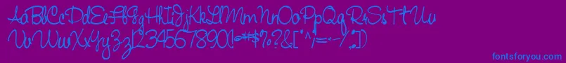 Handwriting53Bold Font – Blue Fonts on Purple Background