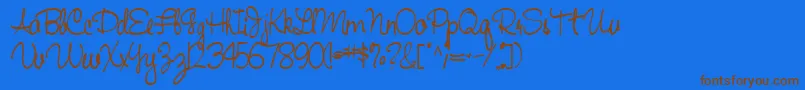 Шрифт Handwriting53Bold – коричневые шрифты на синем фоне