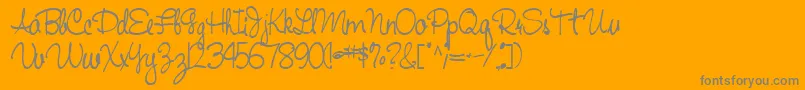 Handwriting53Bold Font – Gray Fonts on Orange Background