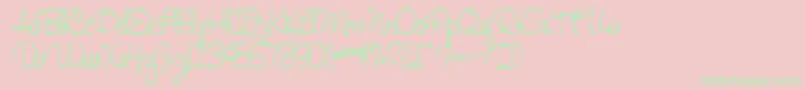 Fonte Handwriting53Bold – fontes verdes em um fundo rosa