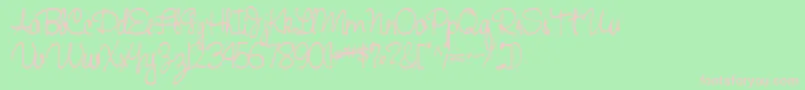 Handwriting53Bold Font – Pink Fonts on Green Background