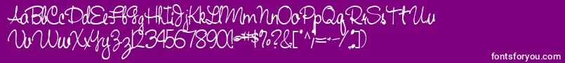 Handwriting53Bold Font – White Fonts on Purple Background