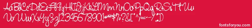 Handwriting53Bold Font – White Fonts on Red Background