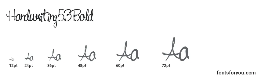 Tamanhos de fonte Handwriting53Bold